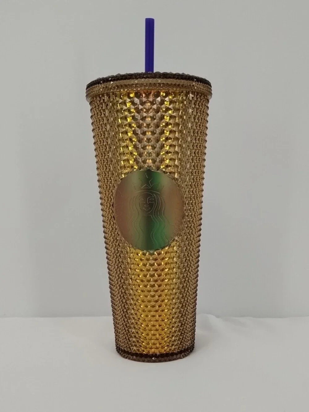 Starbucks Washington Huskies UW Amber Gold Textured Glass Tumbler